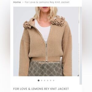 For Love & Lemons Tan Rey Knit Jacket